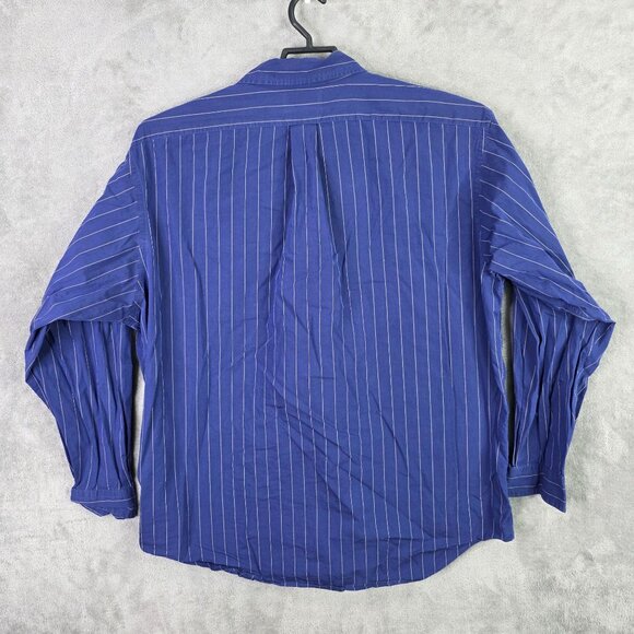 Mens Daniel Cremieux Blue & White Striped Shirt Button Up Long Sleeve Size XL - Picture 3 of 6